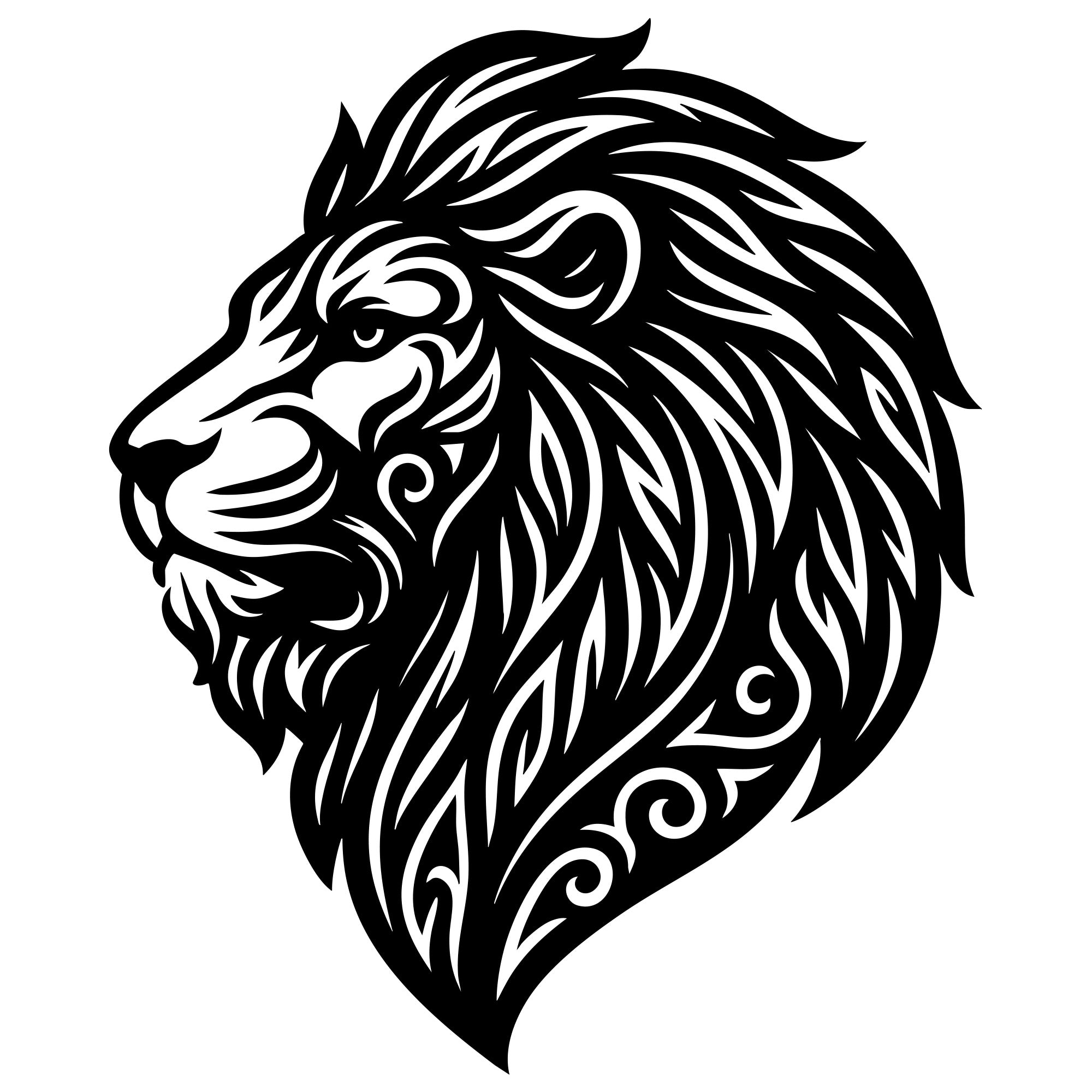 Zentangle Lion Head DXF File – CNC Cutting Design | AWLION95