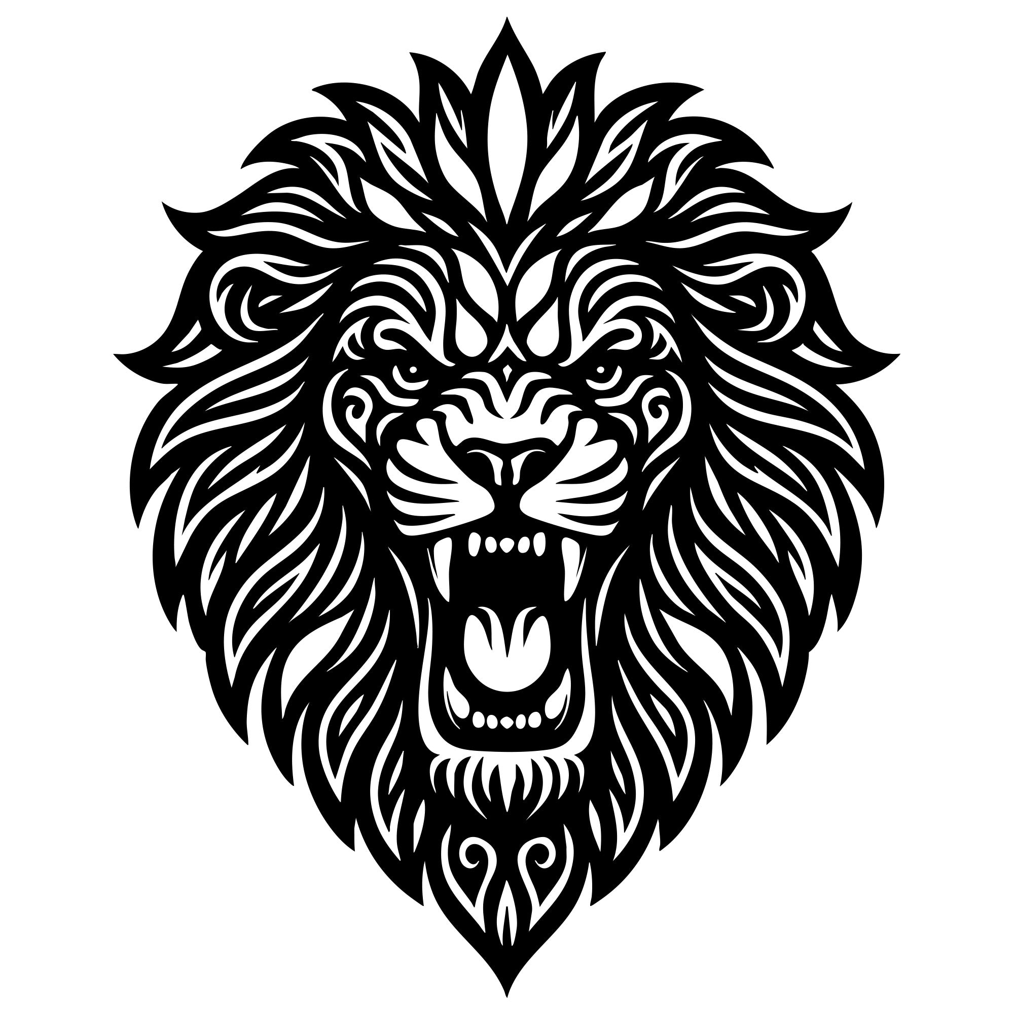 Zentangle Lion Head DXF File – CNC Cutting Design | AWLION96