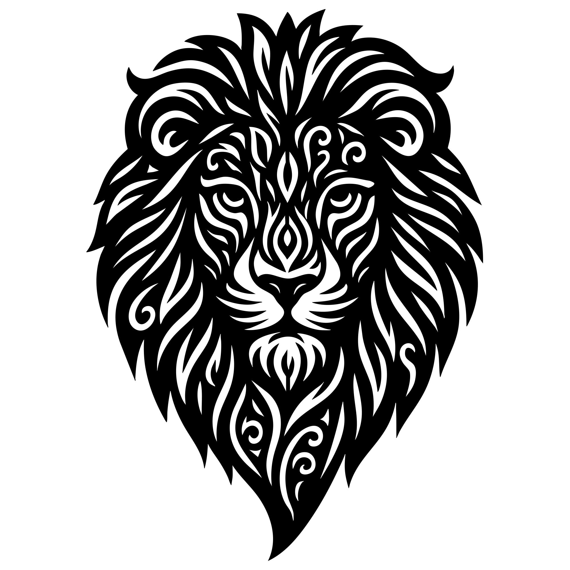 Zentangle Lion Head DXF File – CNC Cutting Design | AWLION99