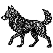Zentangle Wolf DXF File – CNC Cutting Design | AWWOLF103