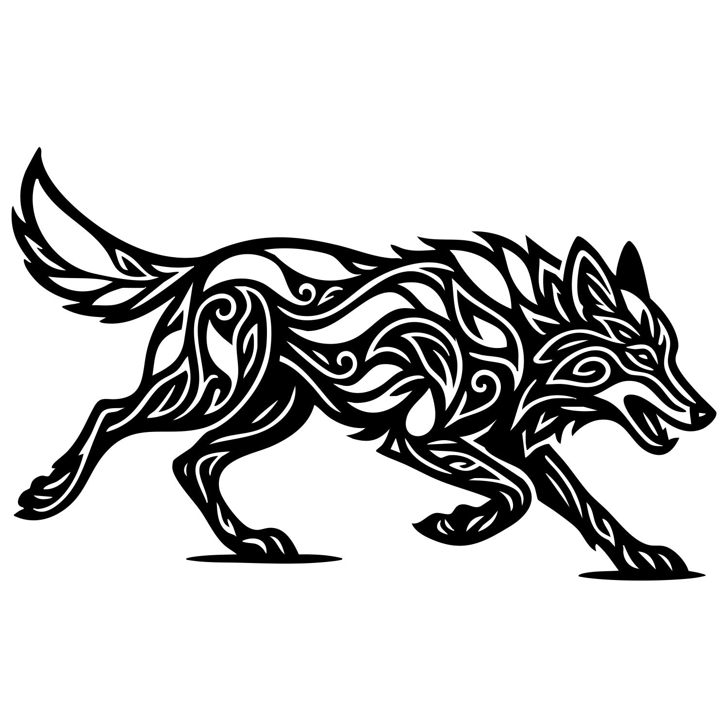 Zentangle Wolf DXF File – CNC Cutting Design | AWWOLF111