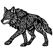 Zentangle Wolf DXF File – CNC Cutting Design | AWWOLF112