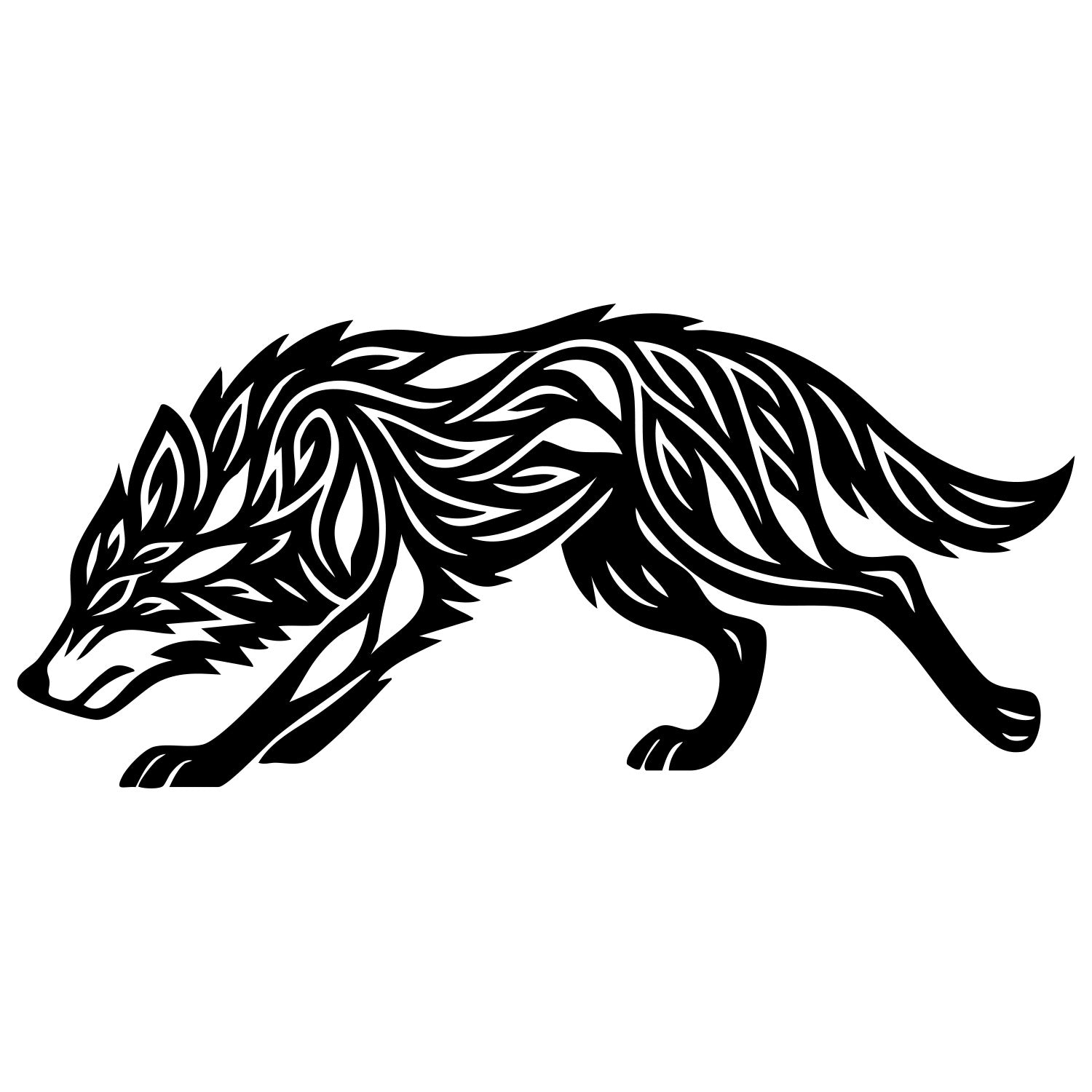 Zentangle Wolf DXF File – CNC Cutting Design | AWWOLF118