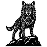 Zentangle Wolf DXF File – CNC Cutting Design | AWWOLF156