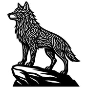 Zentangle Wolf DXF File – CNC Cutting Design | AWWOLF158