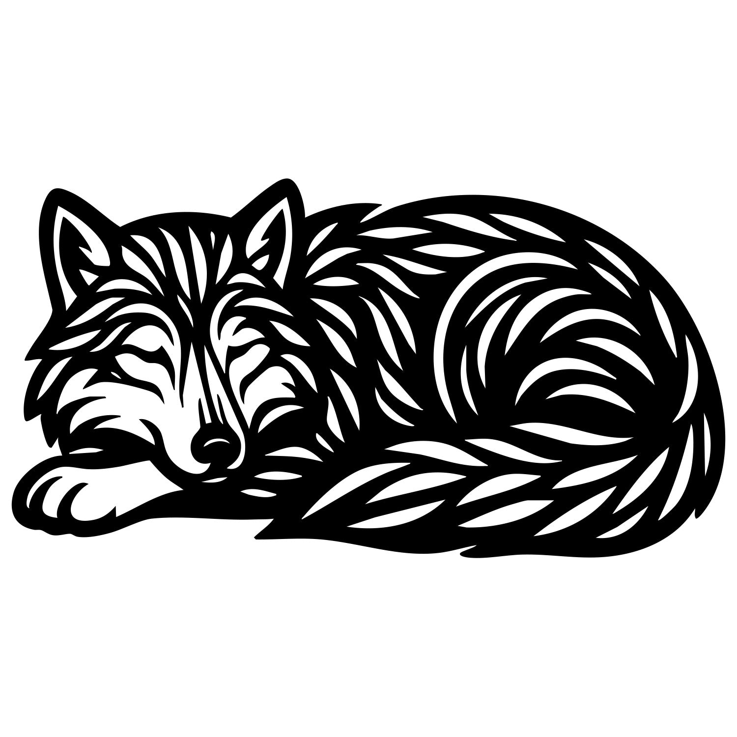 Zentangle Wolf DXF File – CNC Cutting Design | AWWOLF161