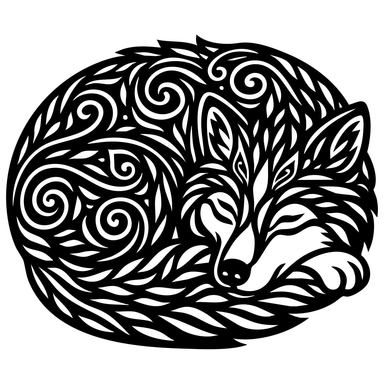 Zentangle Wolf DXF File – CNC Cutting Design | AWWOLF165