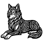 Zentangle Wolf DXF File – CNC Cutting Design | AWWOLF167