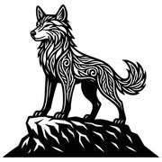 Zentangle Wolf DXF File – CNC Cutting Design | AWWOLF170