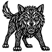 Zentangle Wolf DXF File – CNC Cutting Design | AWWOLF203