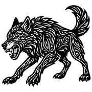 Zentangle Wolf DXF File – CNC Cutting Design | AWWOLF204