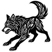 Zentangle Wolf DXF File – CNC Cutting Design | AWWOLF217