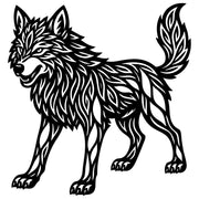 Zentangle Wolf DXF File – CNC Cutting Design | AWWOLF237