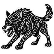 Zentangle Wolf DXF File – CNC Cutting Design | AWWOLF239