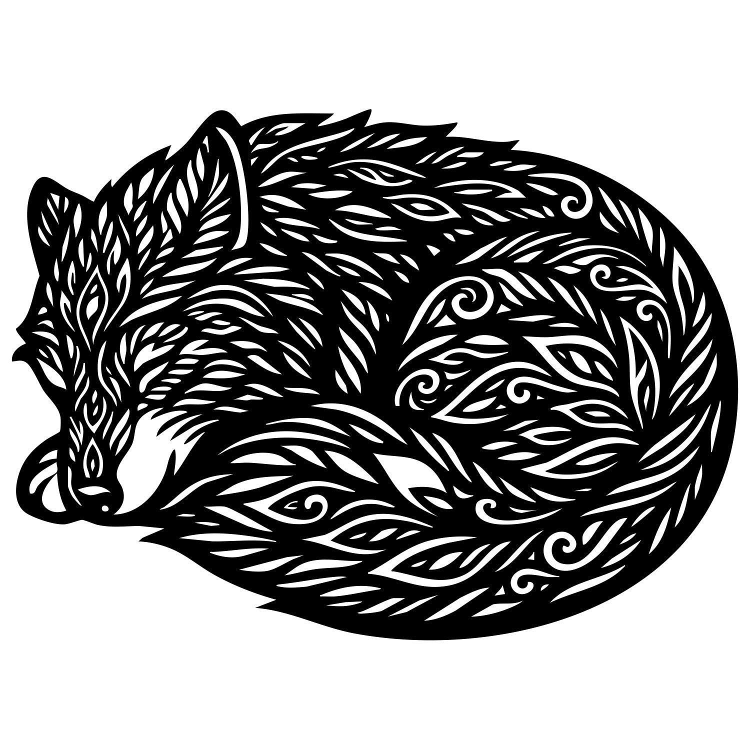 Zentangle Wolf DXF File – CNC Cutting Design | AWWOLF44