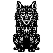 Zentangle Wolf DXF File – CNC Cutting Design | AWWOLF53