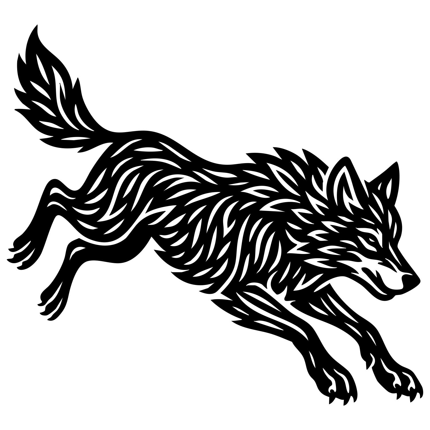 Zentangle Wolf DXF File – CNC Cutting Design | AWWOLF77