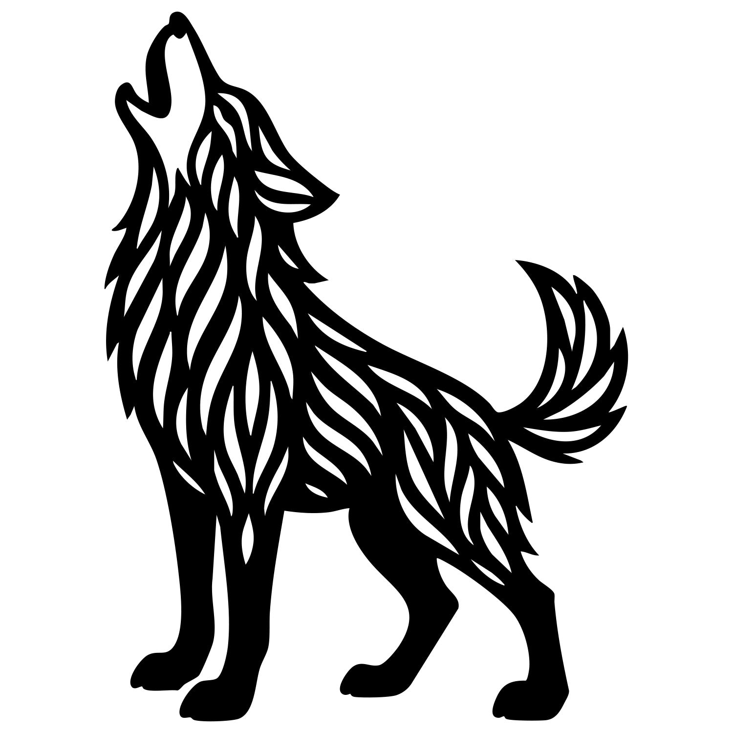 Zentangle Wolf DXF File – CNC Cutting Design | AWWOLF81