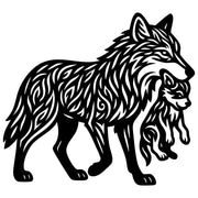 Zentangle Wolf Family DXF File – CNC Cutting Design | AWWOLF171