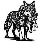 Zentangle Wolf Family DXF File – CNC Cutting Design | AWWOLF174