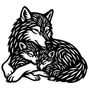 Zentangle Wolf Family DXF File – CNC Cutting Design | AWWOLF178