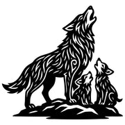 Zentangle Wolf Family DXF File – CNC Cutting Design | AWWOLF185
