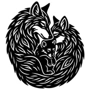 Zentangle Wolf Family DXF File – CNC Cutting Design | AWWOLF195