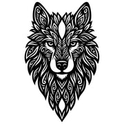 Zentangle Wolf Head DXF File – CNC Cutting Design | AWWOLF12