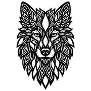 Zentangle Wolf Head DXF File – CNC Cutting Design | AWWOLF132
