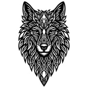 Zentangle Wolf Head DXF File – CNC Cutting Design | AWWOLF15