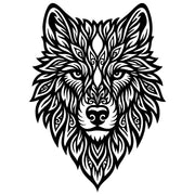 Zentangle Wolf Head DXF File – CNC Cutting Design | AWWOLF150