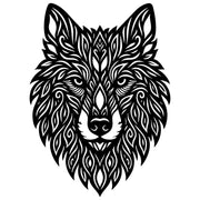 Zentangle Wolf Head DXF File – CNC Cutting Design | AWWOLF151