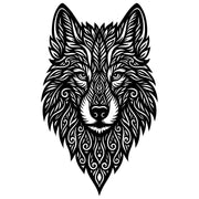 Zentangle Wolf Head DXF File – CNC Cutting Design | AWWOLF17