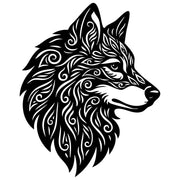 Zentangle Wolf Head DXF File – CNC Cutting Design | AWWOLF18