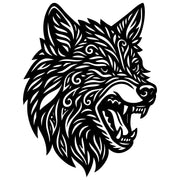Zentangle Wolf Head DXF File – CNC Cutting Design | AWWOLF21