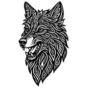Zentangle Wolf Head DXF File – CNC Cutting Design | AWWOLF26