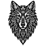 Zentangle Wolf Head DXF File – CNC Cutting Design | AWWOLF4