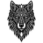 Zentangle Wolf Head DXF File – CNC Cutting Design | AWWOLF5