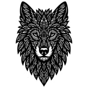 Zentangle Wolf Head DXF File – CNC Cutting Design | AWWOLF7