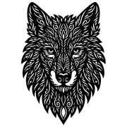 Zentangle Wolf Head DXF File – CNC Cutting Design | AWWOLF9